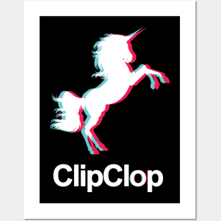 Clip Clop TikTok White Posters and Art